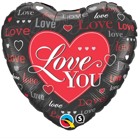 18" Corazon, Corazones Rojos y Negros, Love