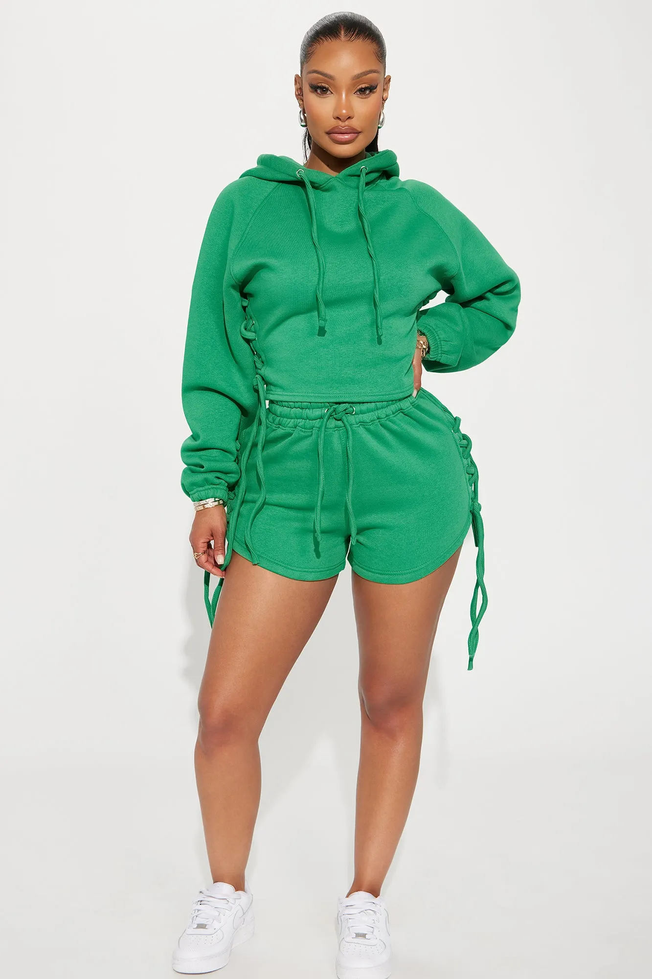 All Tied Up Fleece Short - Kelly Green
