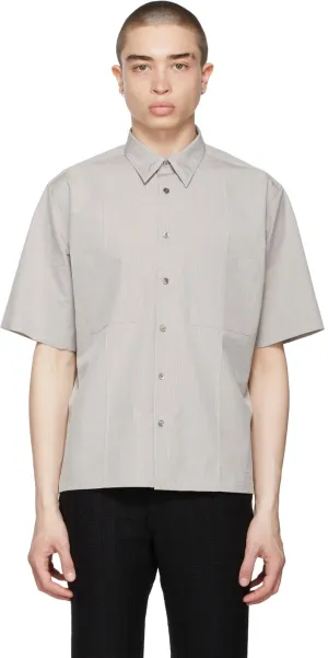 AURALEE Grey Ripstop Half Sleeve Shirt