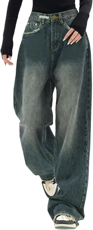 Baggy Jeans for Women 2025 Trendy Wide Leg Boyfriend Pants Y2k Streetwear Hippie Clothes Denim Outfit Western Wear