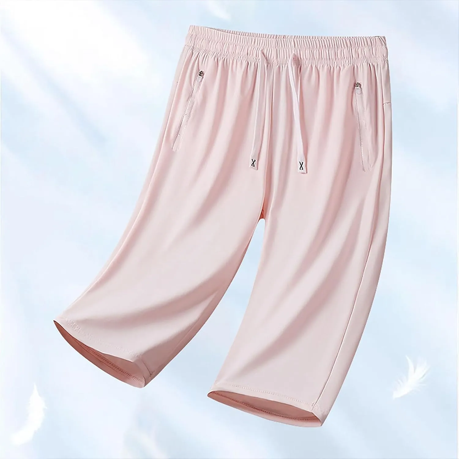 Beeswan Pants for Women Stretchy Active Capri Pants Drawstring Lightweight Quick Drying Hiking Pant with Zip Pockets