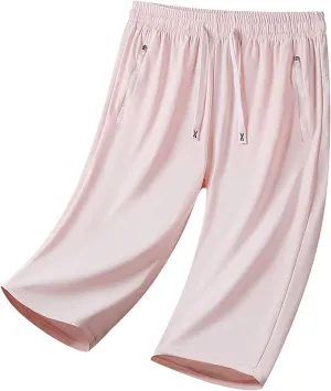 Beeswan Pants for Women Stretchy Active Capri Pants Drawstring Lightweight Quick Drying Hiking Pant with Zip Pockets