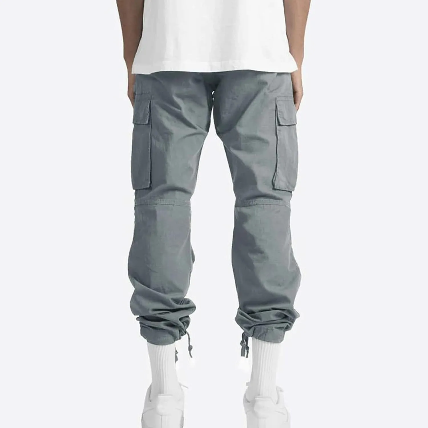 Cargo Pants for Men Lightweight Comfy Outdoor Hiking Tactical Pants Baggy Elastic Waist Wide Leg Joggers with Pockets