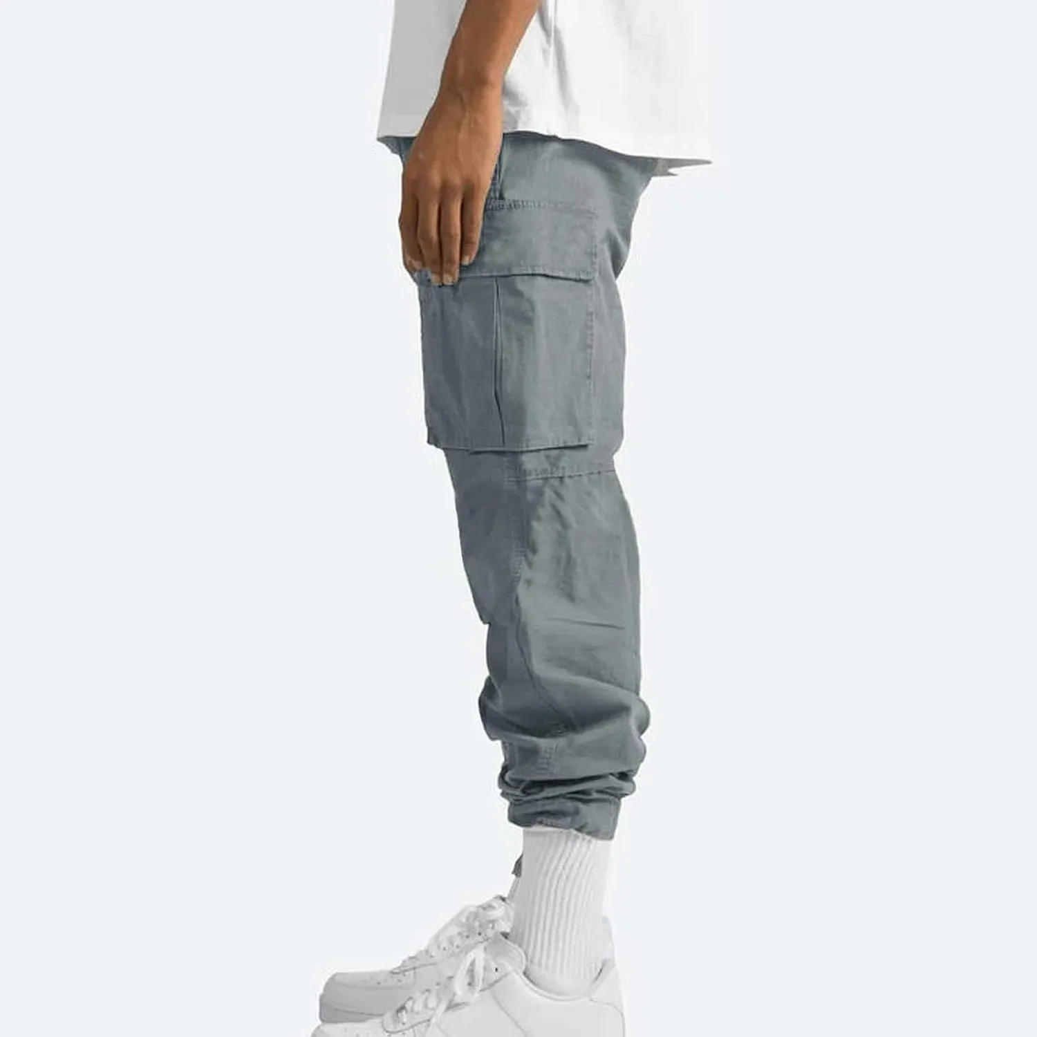 Cargo Pants for Men Lightweight Comfy Outdoor Hiking Tactical Pants Baggy Elastic Waist Wide Leg Joggers with Pockets