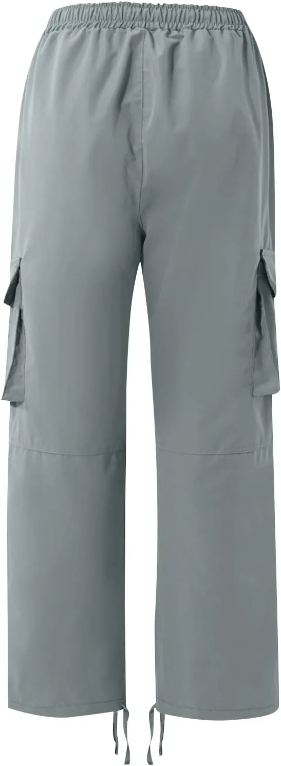 Cargo Pants for Men Lightweight Comfy Outdoor Hiking Tactical Pants Baggy Elastic Waist Wide Leg Joggers with Pockets