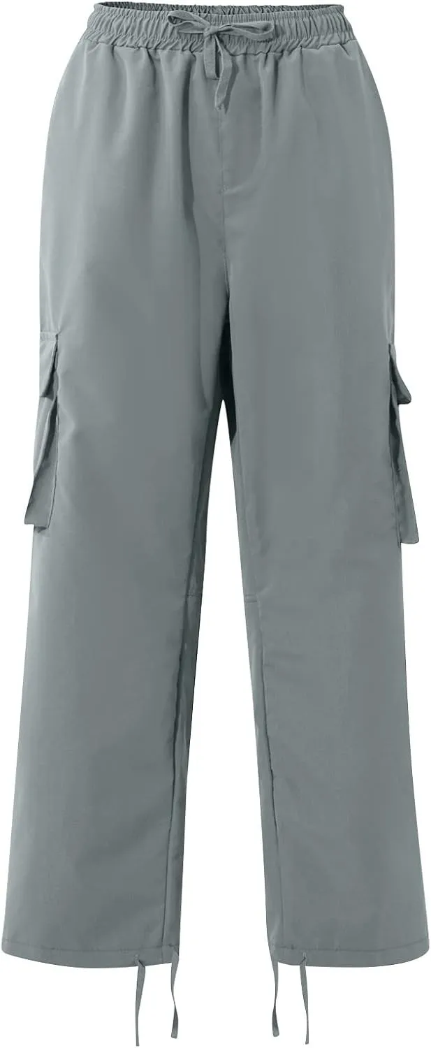 Cargo Pants for Men Lightweight Comfy Outdoor Hiking Tactical Pants Baggy Elastic Waist Wide Leg Joggers with Pockets