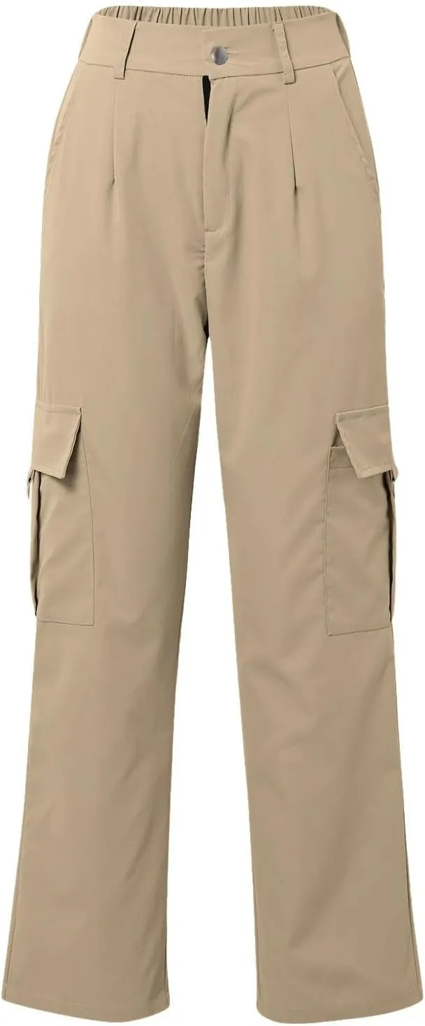 Cargo Pants for Women Wide Leg Hiking Pants Lightweight Casual Baggy Joggers High Waist Trousers with 6 Pockets