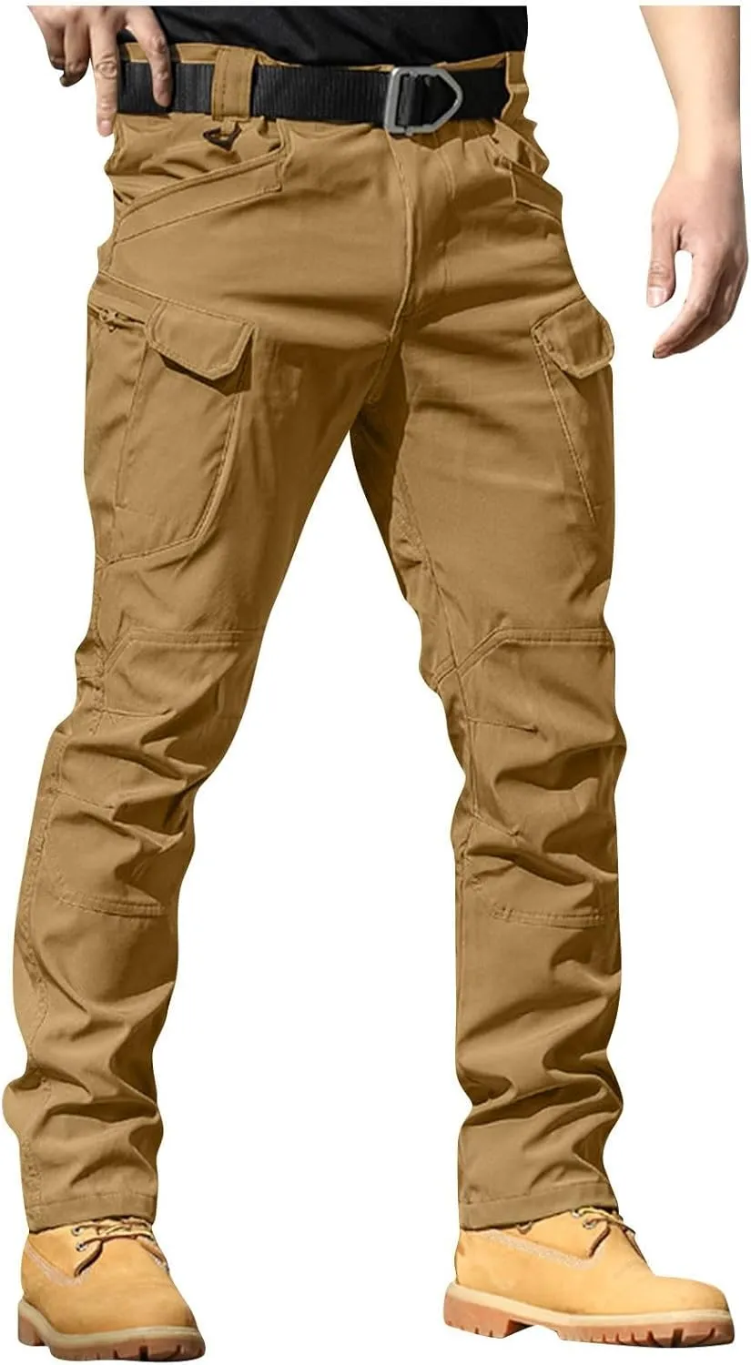 Cargo Work Pants for Men Baggy Lightweight Camo Tactical Pants Waterproof Flexcamo Hiking Pants wih Multi Pockets