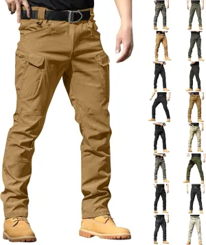 Cargo Work Pants for Men Baggy Lightweight Camo Tactical Pants Waterproof Flexcamo Hiking Pants wih Multi Pockets