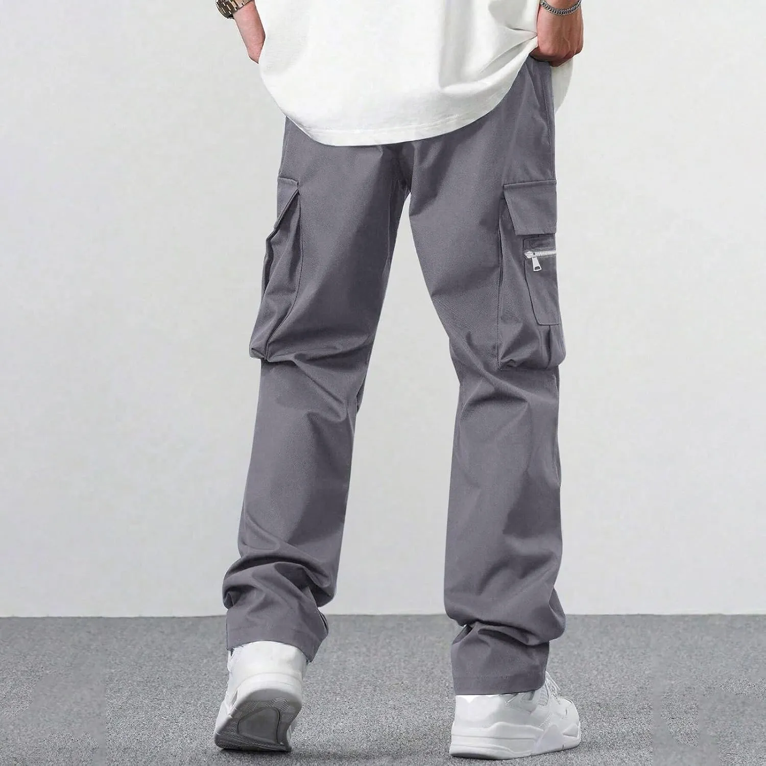 Casual Jogger Pants for Men Breathable Relaxed Fit Chino Outdoor Cargo Pants Sport Comfortable Twill Jogging Sweatpants