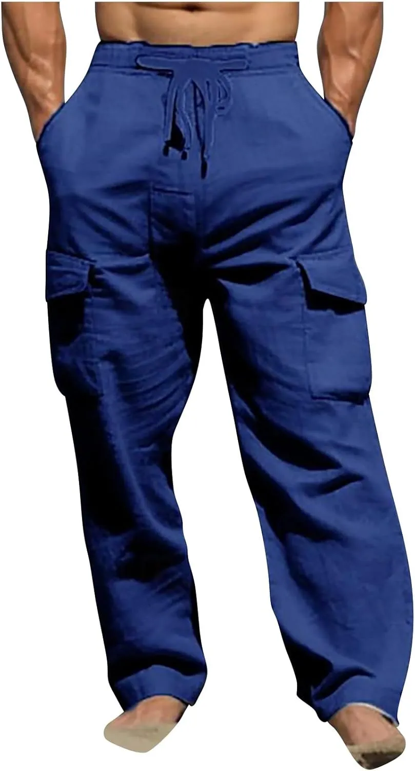 Ctreela Retro Bootcut Sweatpant Mens Casual Sweatpants with Drawstring Open Bottom Stacked Loose Track Pants Solid Color
