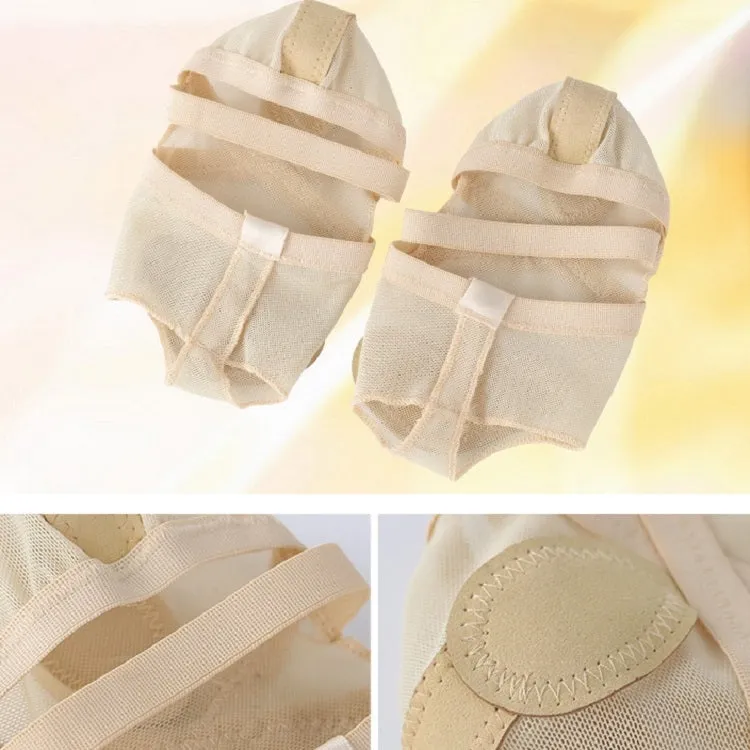 Dance Practice Shoes Soft-Soled Socks Gymnastics Foot Cover Semi-Truncated Foot Cover, Size: XL (40-41)(Creamy-white)