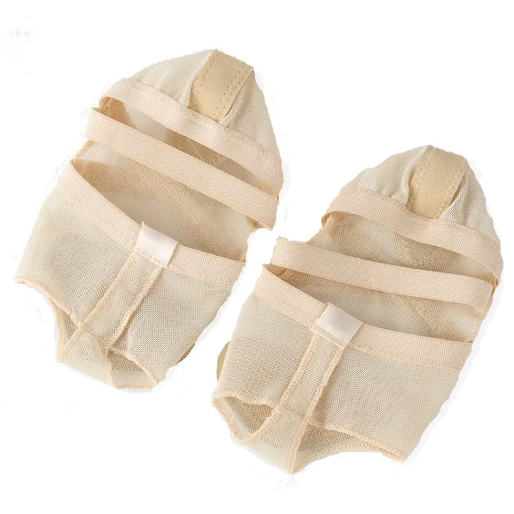 Dance Practice Shoes Soft-Soled Socks Gymnastics Foot Cover Semi-Truncated Foot Cover, Size: XL (40-41)(Creamy-white)