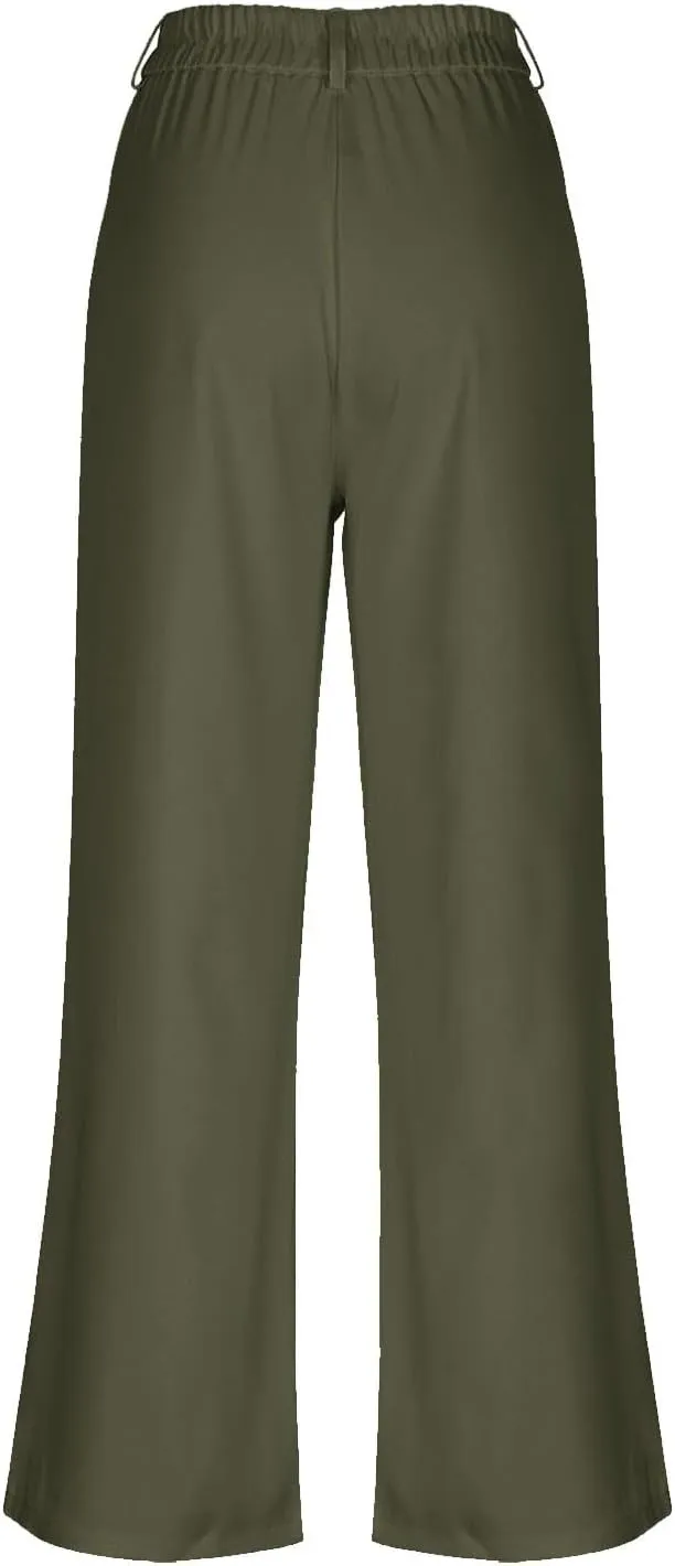 Girls' Dress Pants High Waisted Wide Leg Pants Kids Formal Uniform Pants Long Trousers Cute Preppy Clothes for Teens