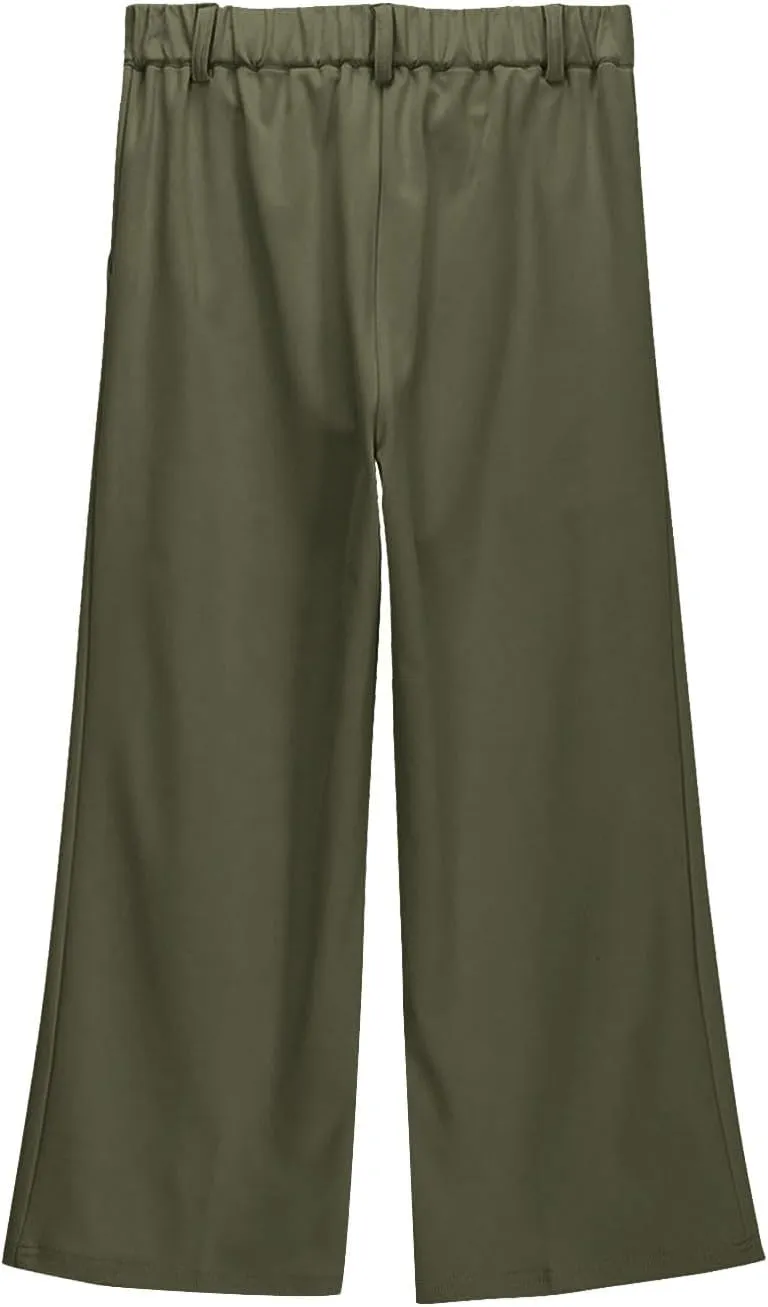 Girls' Dress Pants High Waisted Wide Leg Pants Kids Formal Uniform Pants Long Trousers Cute Preppy Clothes for Teens