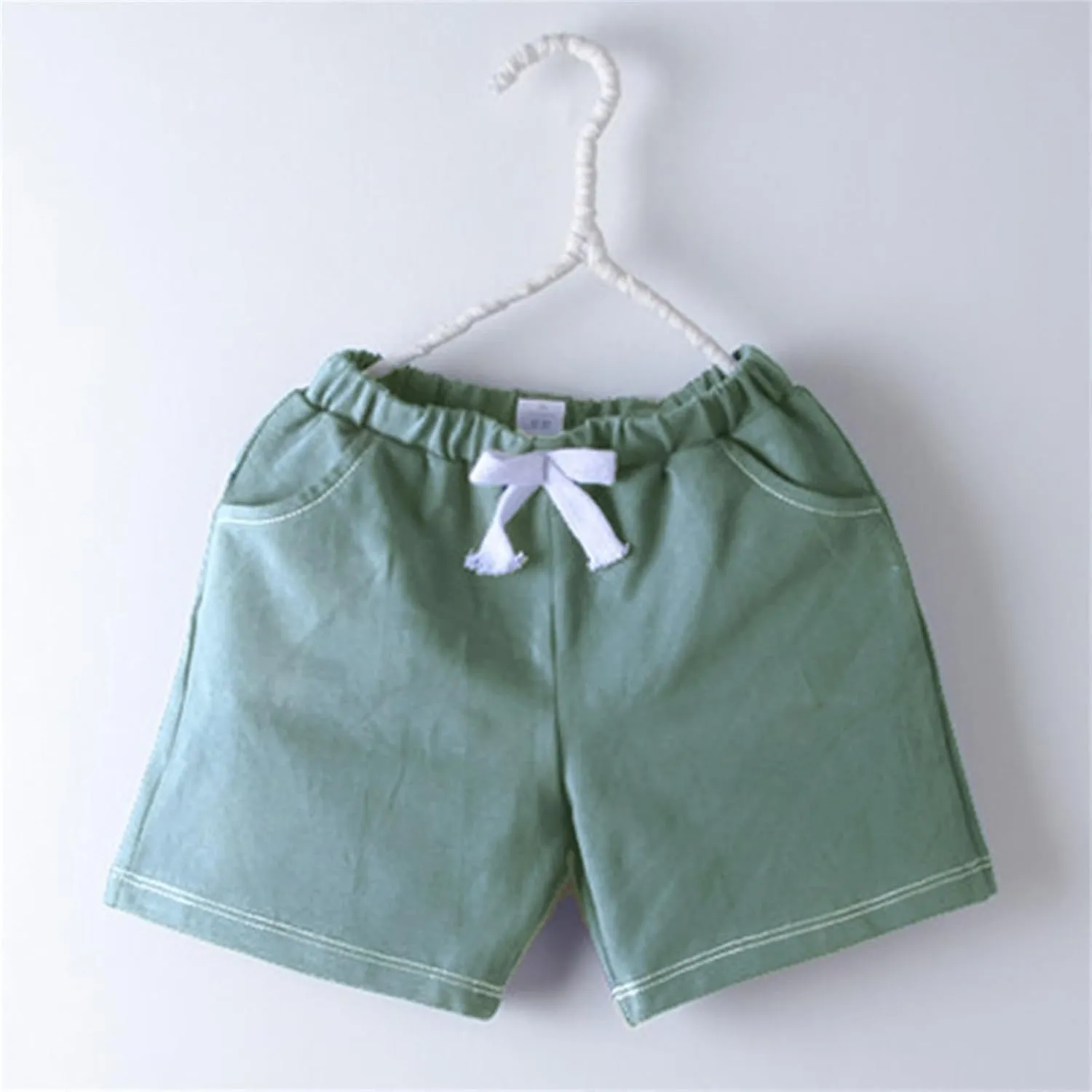 Kids Casual Cotton Shorts Preppy Shorts Boys Girls Relaxed Fit School Uniform Elastic Waist Solid Color Summer Clothes