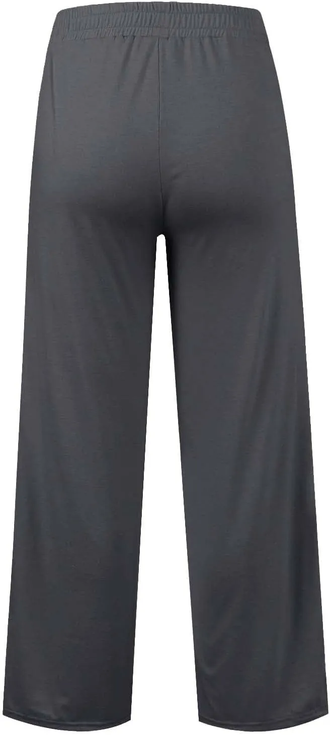 Kids Girls Cotton Palazzo Pants Solid Baggy Wide Leg Elastic Waist Breathable Casual Trousers Trendy Comfy Pants Pockets