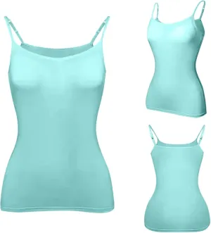 LCMTWX Built In Bra Tank Tops For Women Yoga Gym Sleeveless Camisole Sexy Plus Size Underwear With Adjustable Spaghetti