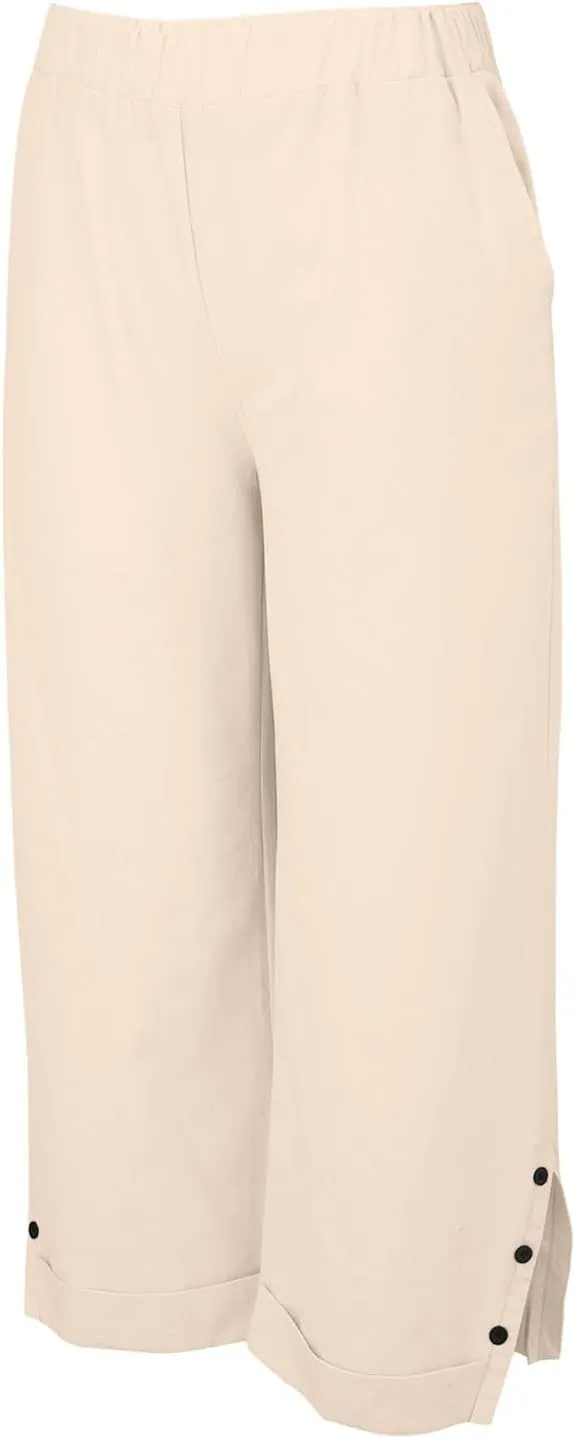 Linen Pants Women 2025 Summer Wide Leg Pants Casual Palazzo Pants Drawstring Elastic Straight Leg Lounge Beach Trousers