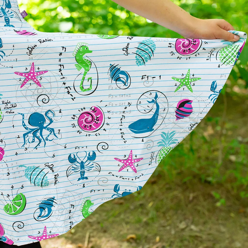 Math in Nature Short Sleeve Super Twirler Play Dress with Pockets