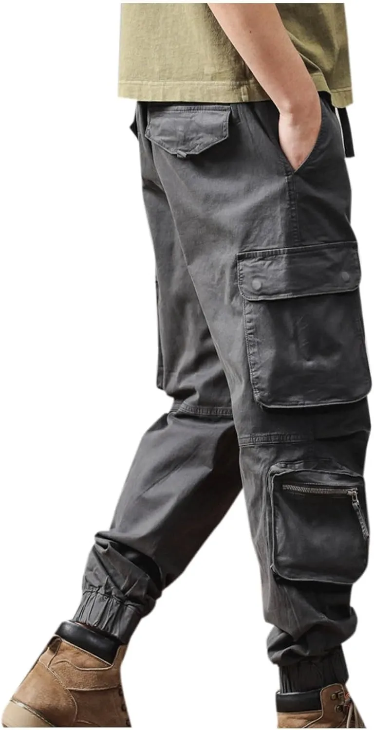 Men's Cargo Pants Stretch Ripstop Waterproof Utility Hiking Pants Casual Athletic Jogger Sports Outdoor Trousers