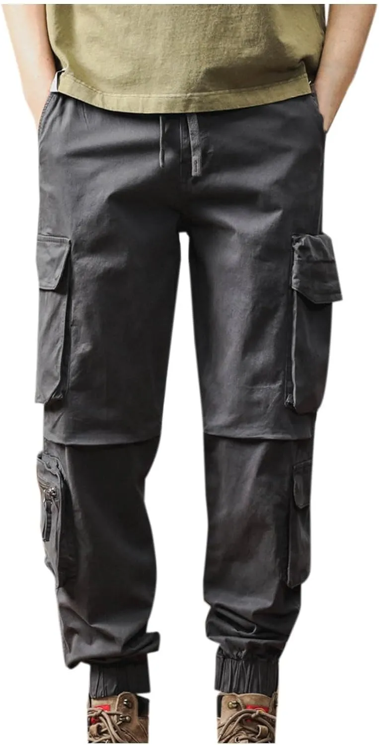 Men's Cargo Pants Stretch Ripstop Waterproof Utility Hiking Pants Casual Athletic Jogger Sports Outdoor Trousers