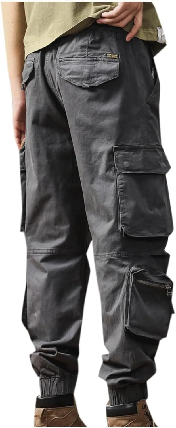 Men's Cargo Pants Stretch Ripstop Waterproof Utility Hiking Pants Casual Athletic Jogger Sports Outdoor Trousers