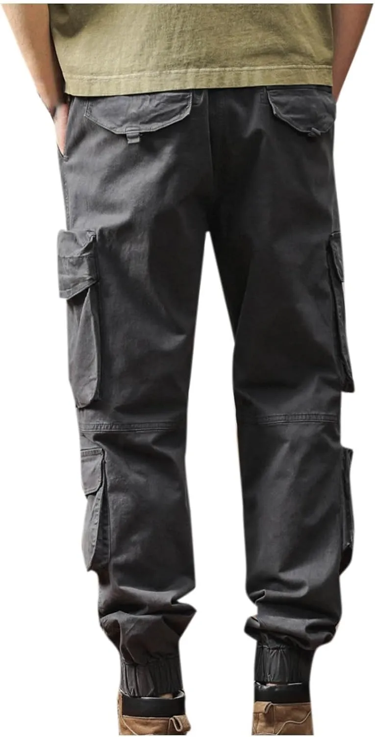 Men's Cargo Pants Stretch Ripstop Waterproof Utility Hiking Pants Casual Athletic Jogger Sports Outdoor Trousers