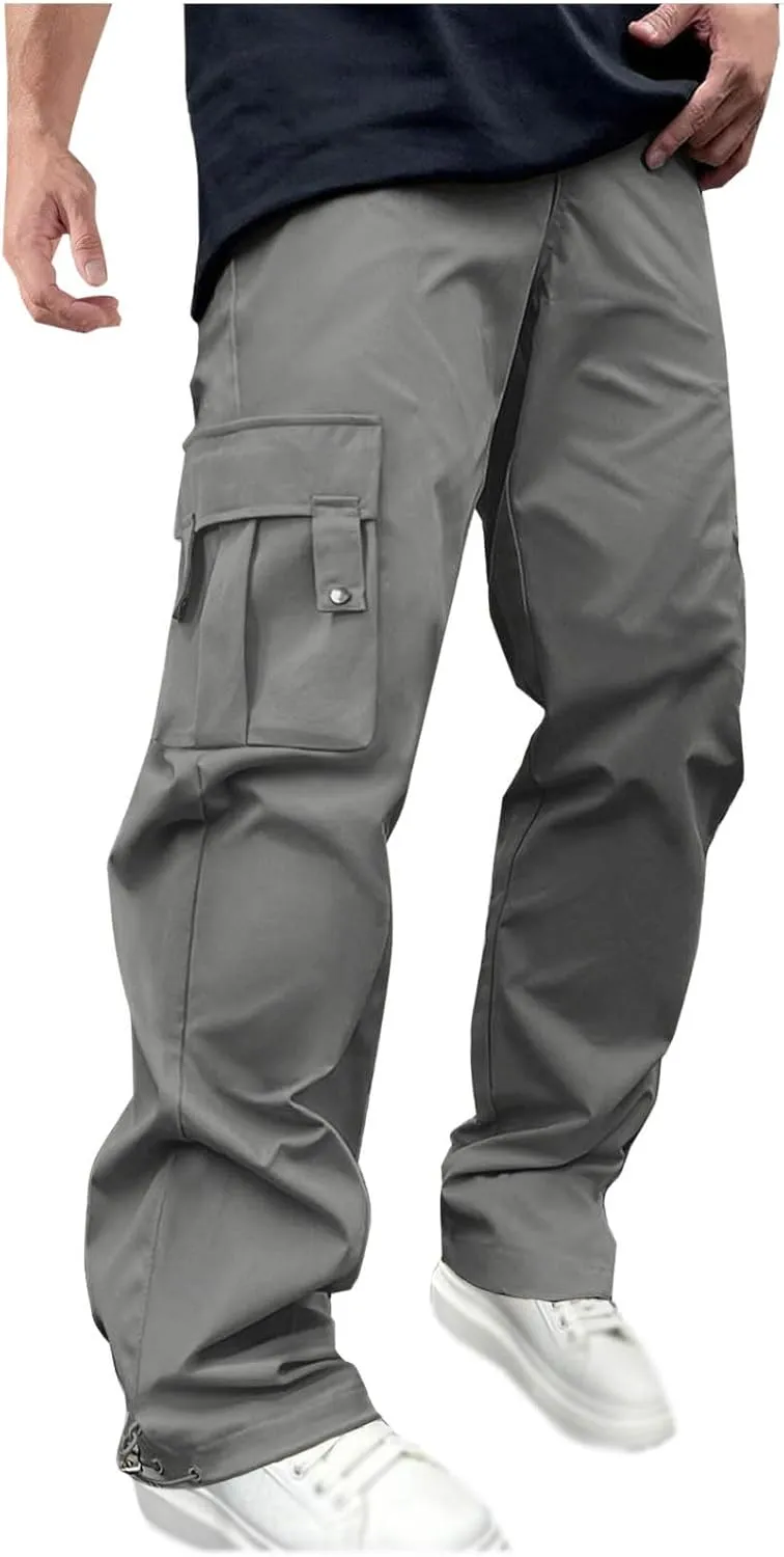 Men's Y2K Graphic Sweatpants Baggy Joggers Retro Logos & Neon Prints Street Style with Zipper Pockets Vintage Bla