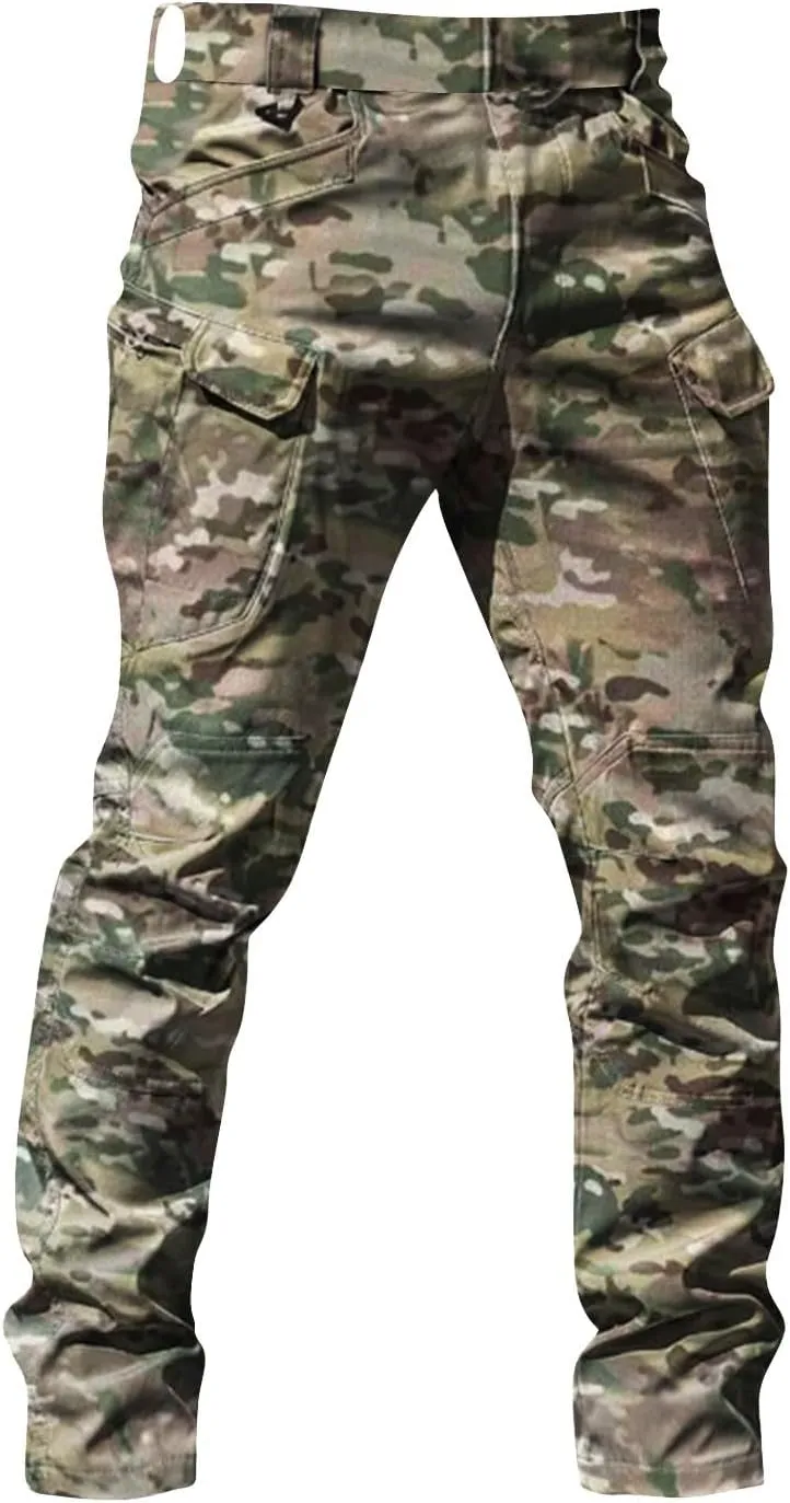OIOLOYJM Military Cargo Pants for Men Hiking Relaxed Fit Work Waterproof Stretch Tactical Lightweight Outdoor Travel Pant