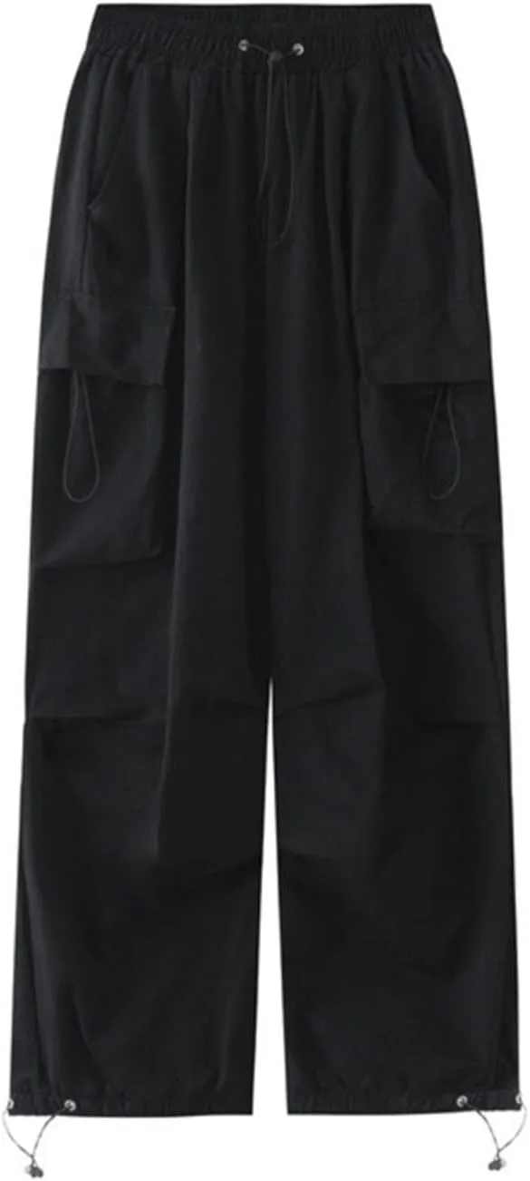 Plus Size Cargo Pants Women Lightweight High Waisted Parachute Pants Trendy Y2K Cargo Sweatpants Joggers