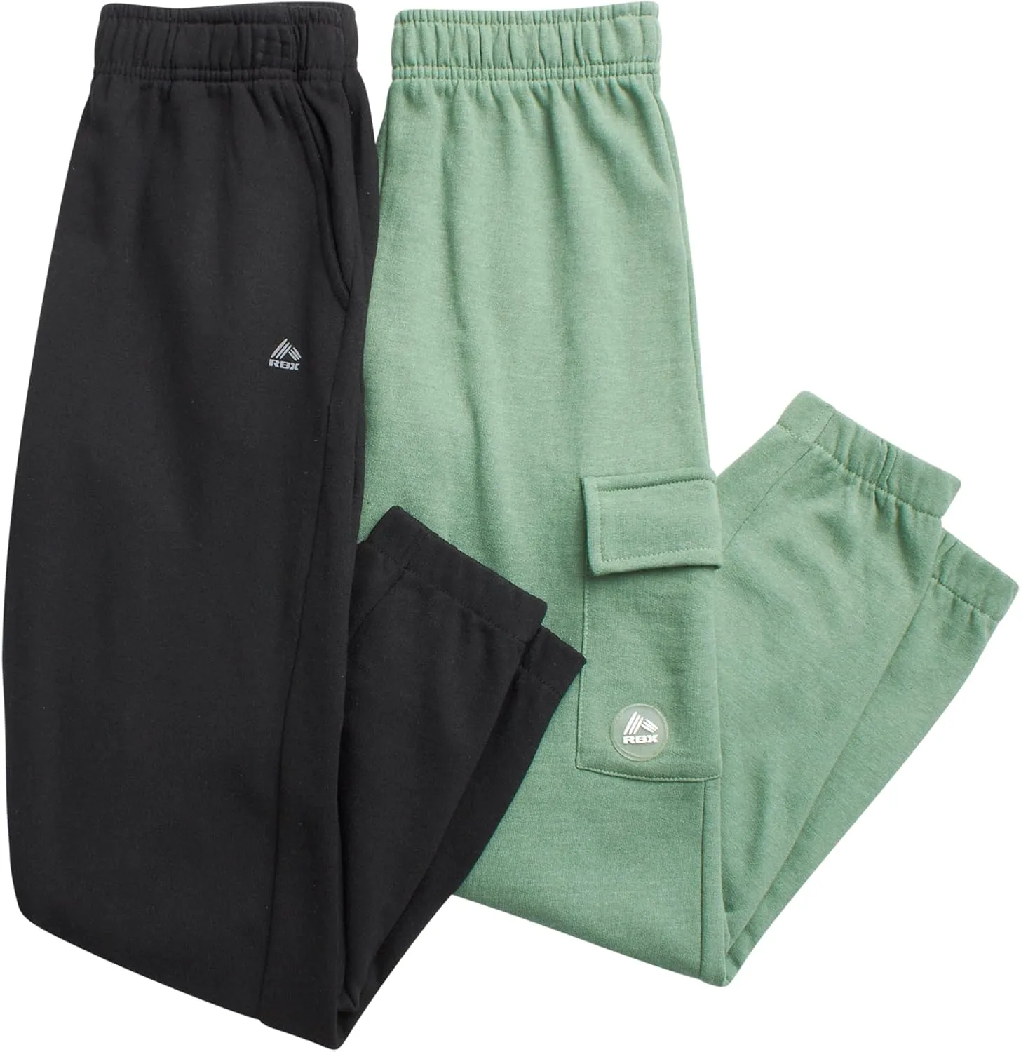 RBX Boys Sweatpants - 2 Pack Performance Fleece Basic Joggers, Athletic Track Pants for Boys with Elastic Waistband (8-16)