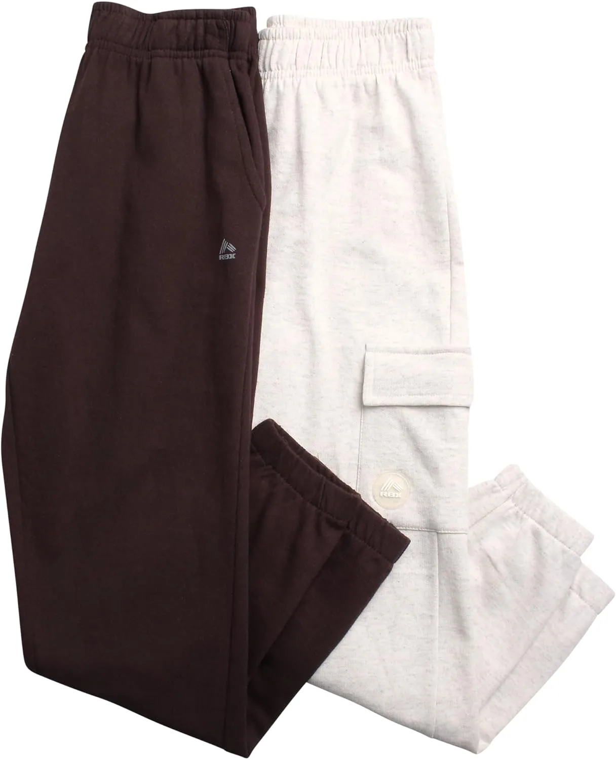 RBX Boys Sweatpants - 2 Pack Performance Fleece Basic Joggers, Athletic Track Pants for Boys with Elastic Waistband (8-16)