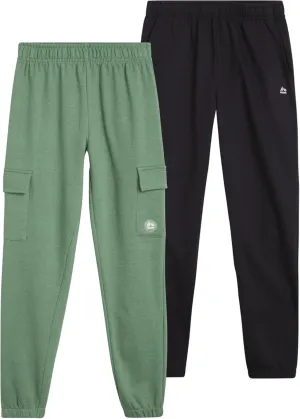 RBX Boys Sweatpants - 2 Pack Performance Fleece Basic Joggers, Athletic Track Pants for Boys with Elastic Waistband (8-16)