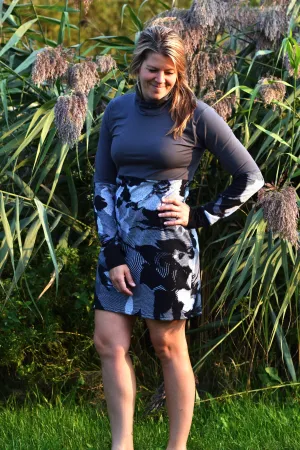 Robe 3 couleurs - fleurs grises