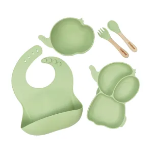 Set Alimentacion Elefante Silicona Verde, Bebesit