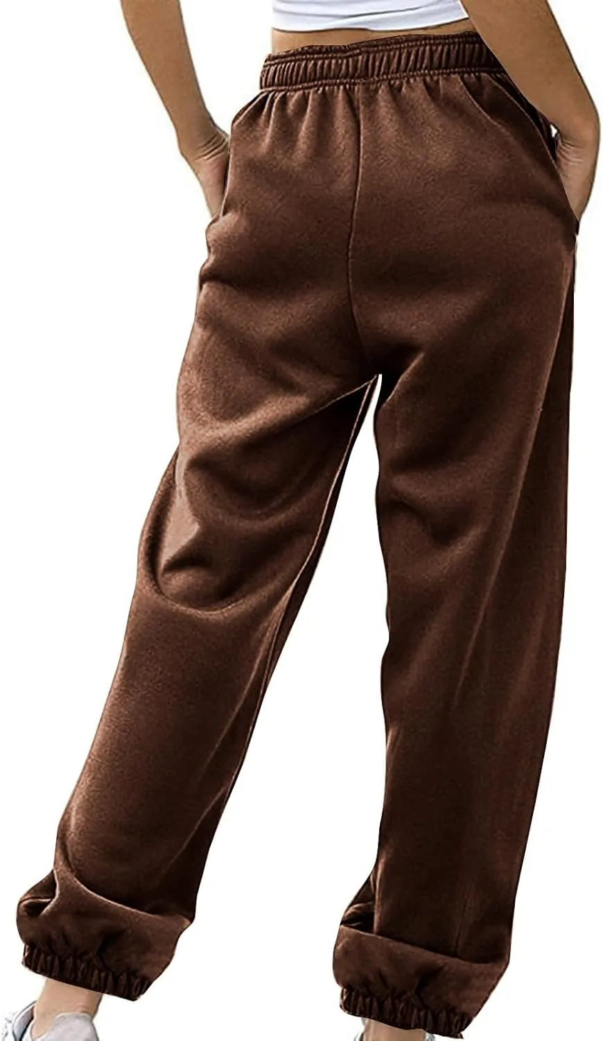 Sweatpants for Women Baggy High Waist Drawstring Cinch Bottom Jogger Loose Casual Comfy Workout Yoga Pant with Pocket