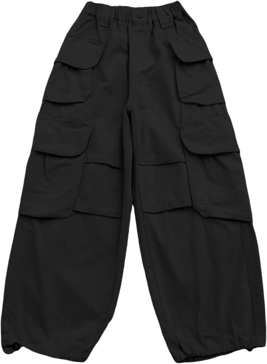 Teen Girls Baggy Palazzo Pants Kids Loose Wide Leg Straight Elastic Waist Solid Cargo Trousers Trendy Comfy Pants