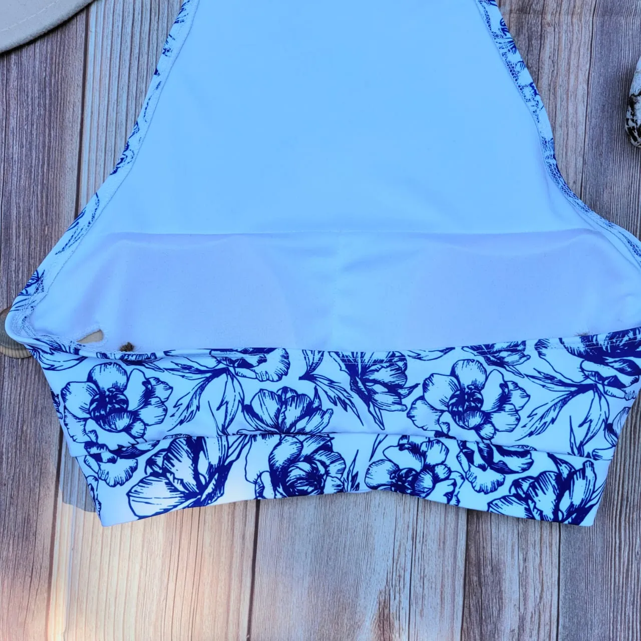 Top de Bikini Cuello Halter DESIRE Rosas Azules DAMA
