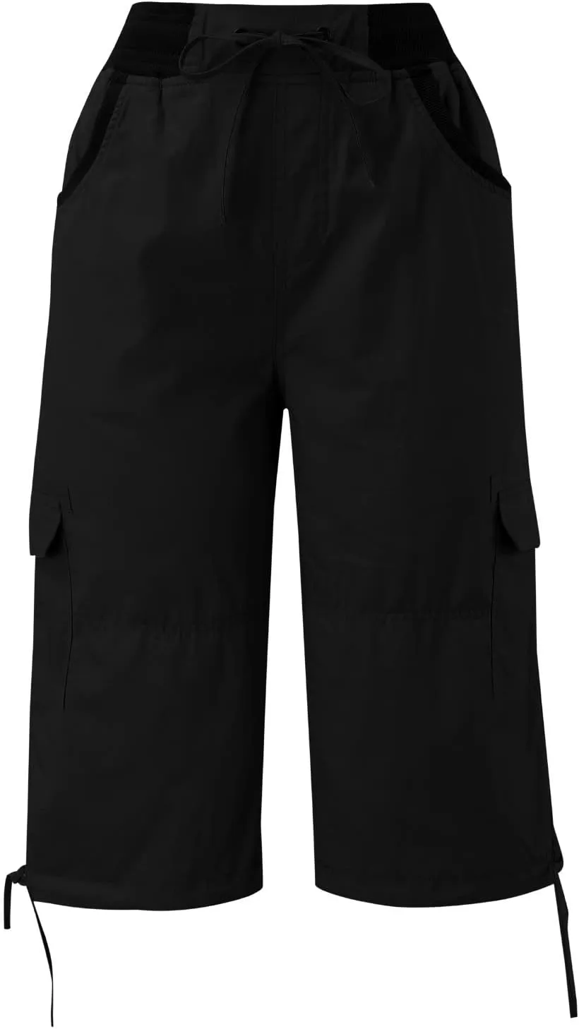 Women's Capri Sweatpants Jeans High Waisted Stretchy Elastic Skinny Cuffed Cropped Long Shorts Summer Denim Pants