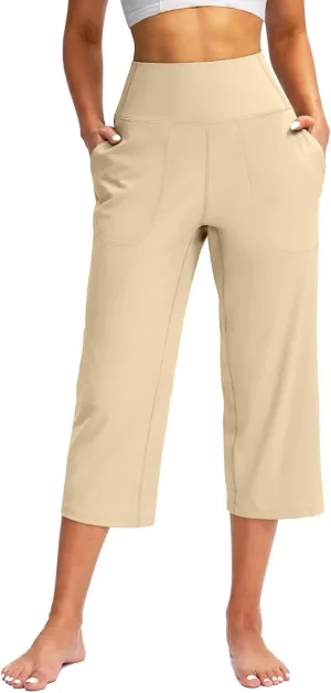 Women's High Waist Casual Wide Leg Loose Palazzo Regular Capris Pants 2025, S-3XL