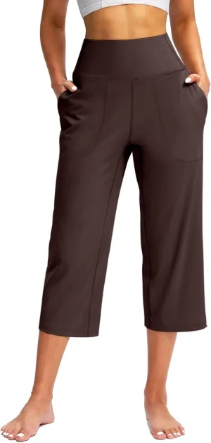 Women's High Waist Casual Wide Leg Loose Palazzo Regular Capris Pants 2025, S-3XL