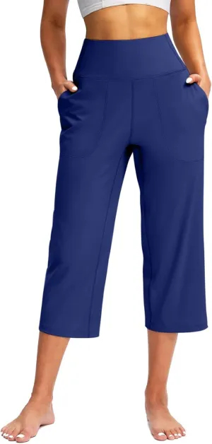 Women's High Waist Casual Wide Leg Loose Palazzo Regular Capris Pants 2025, S-3XL