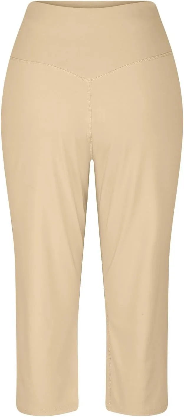Women's High Waist Casual Wide Leg Loose Palazzo Regular Capris Pants 2025, S-3XL