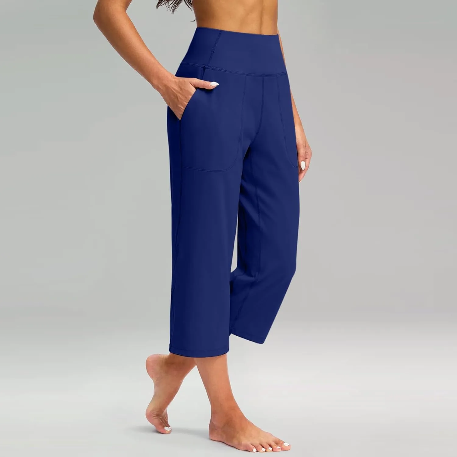 Women's High Waist Casual Wide Leg Loose Palazzo Regular Capris Pants 2025, S-3XL