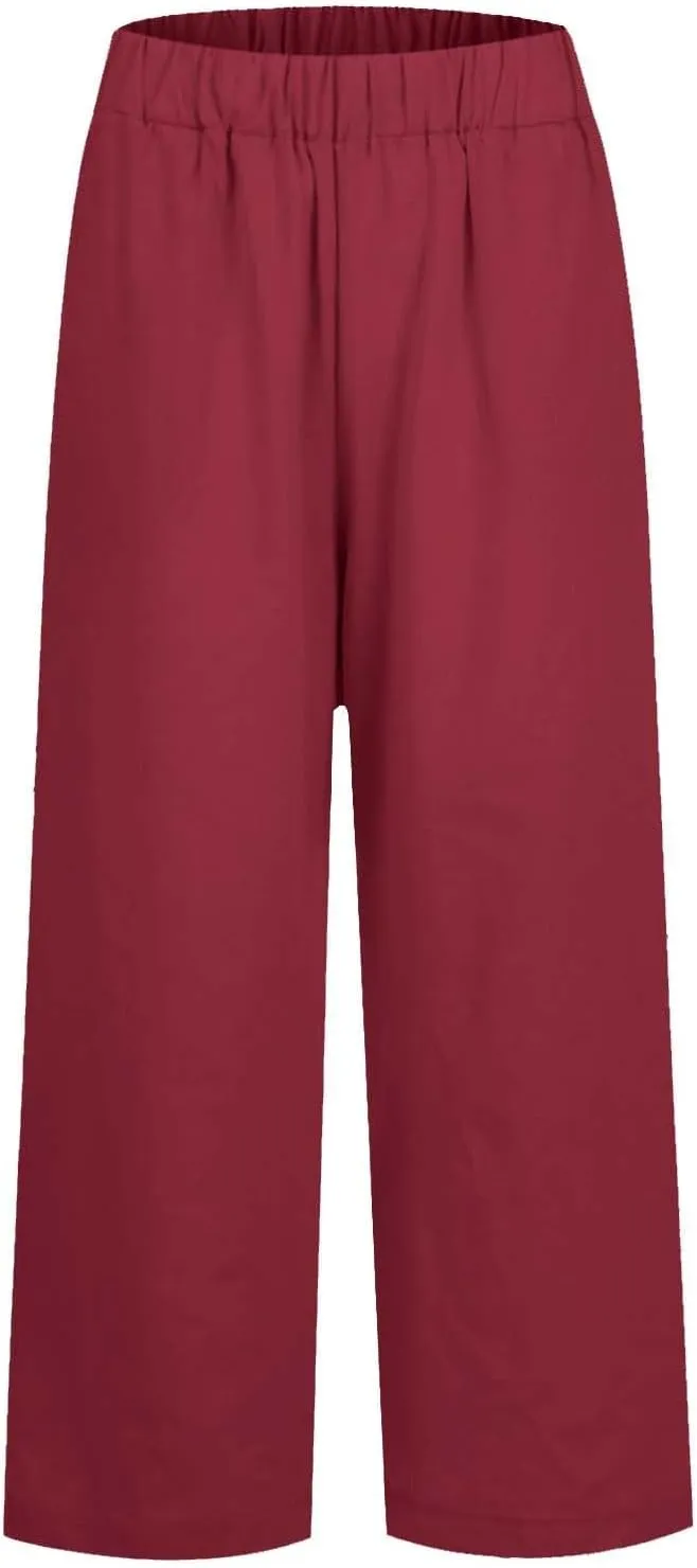 Women's Lounge 2025 Casual Wide Leg Fall Clothes Spring Resort Wear Pants with Pockets, S-5XL