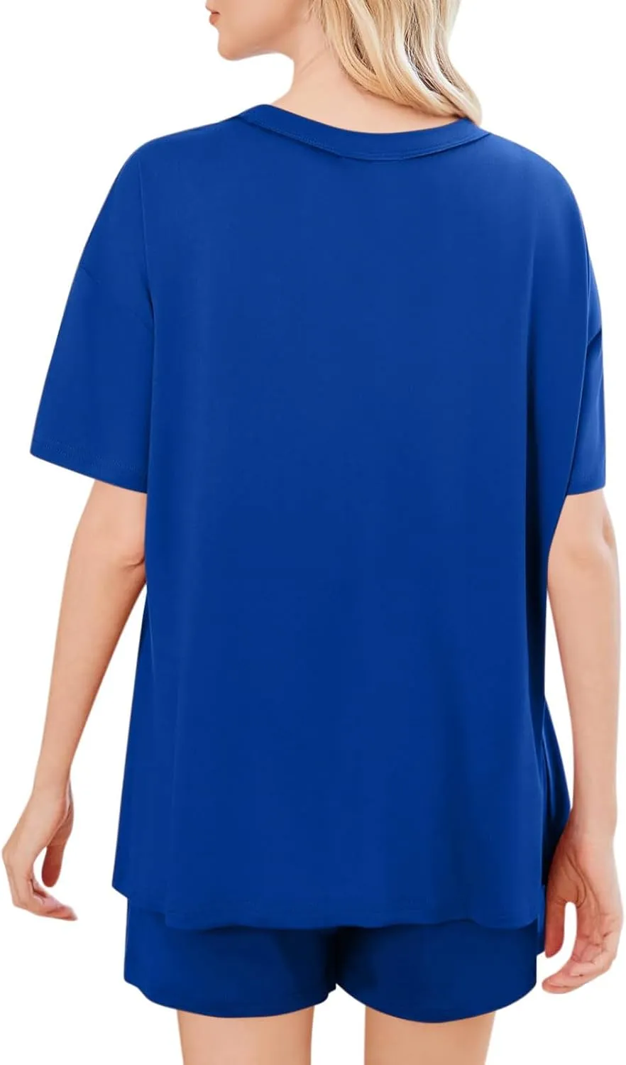 Womens Summer Outfits 2 Piece Short Sleeve Shirts with Shorts Matching Lounge Sets Casual Loungewear Pajamas